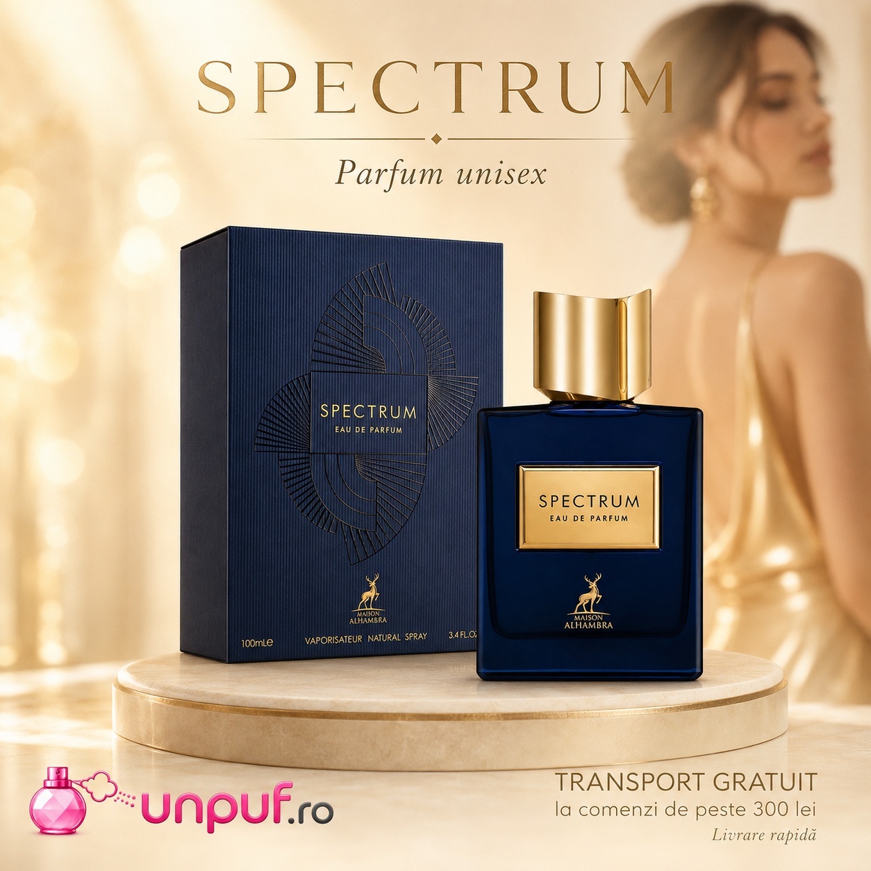 Alhambra Spectrum Maison Alhambra design bleumarin auriu elegant și prezentare premium pentru bărbați