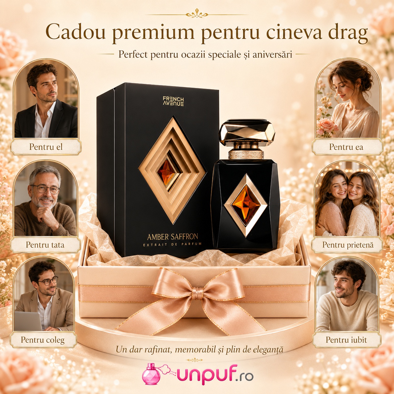 Cadou premium Amber Saffron French Avenue pentru el, pentru ea, pentru tată, coleg, prietenă sau iubit
