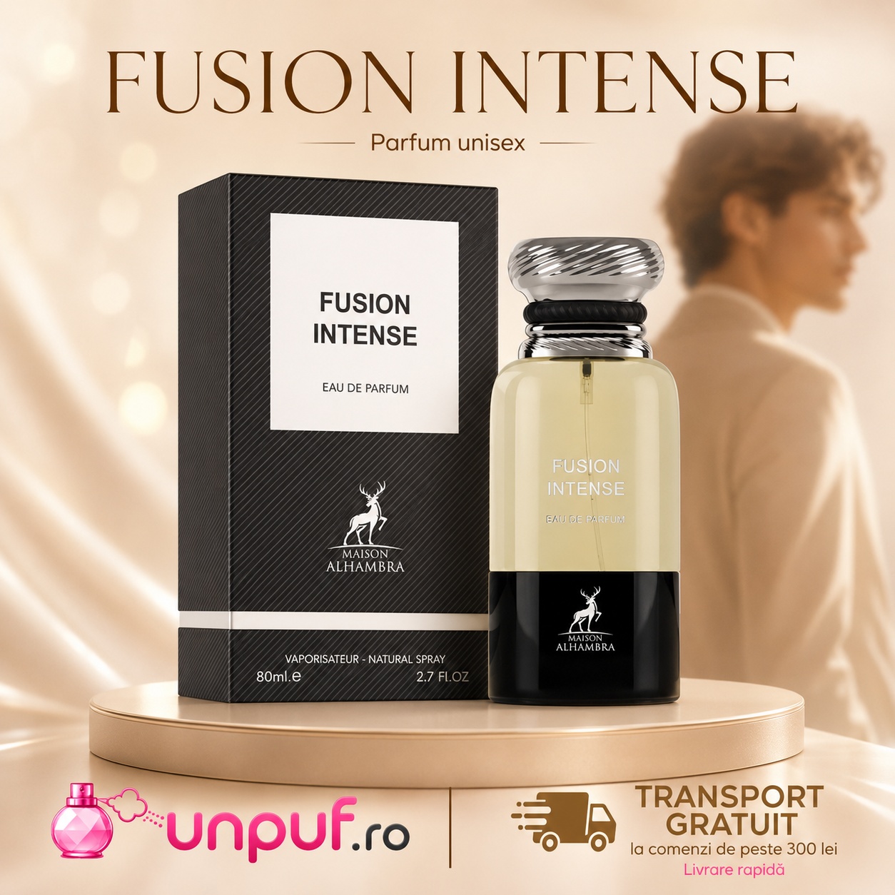 Alhambra Fusion Intense parfum unisex elegant pentru femei și bărbați