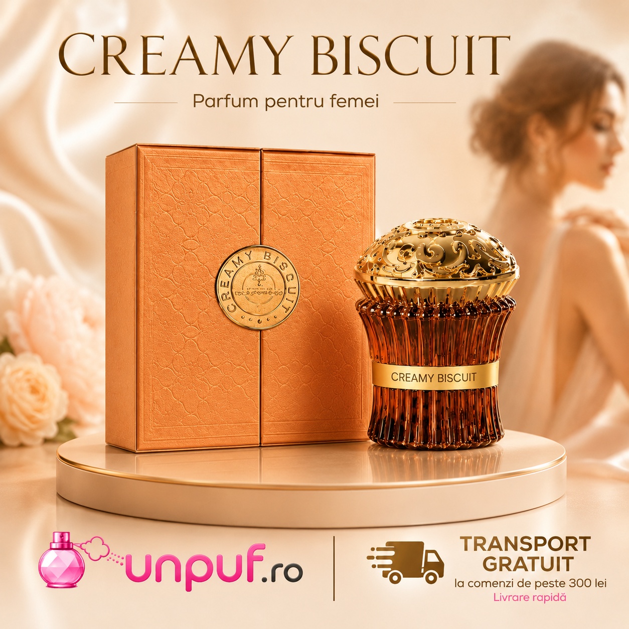 Creamy Biscuit parfum arabesc de damă cu aromă gourmandă, elegantă și persistentă