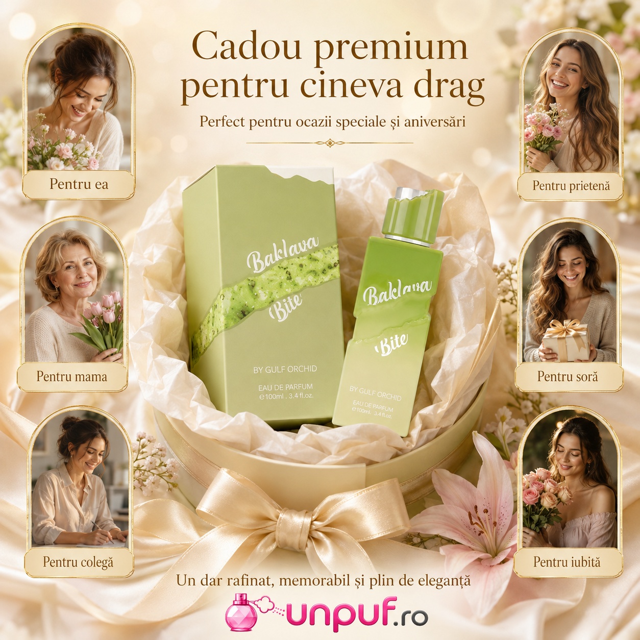 Gulf Orchid Baklava Bite cadou premium pentru femei, bărbați, prieteni sau persoane dragi