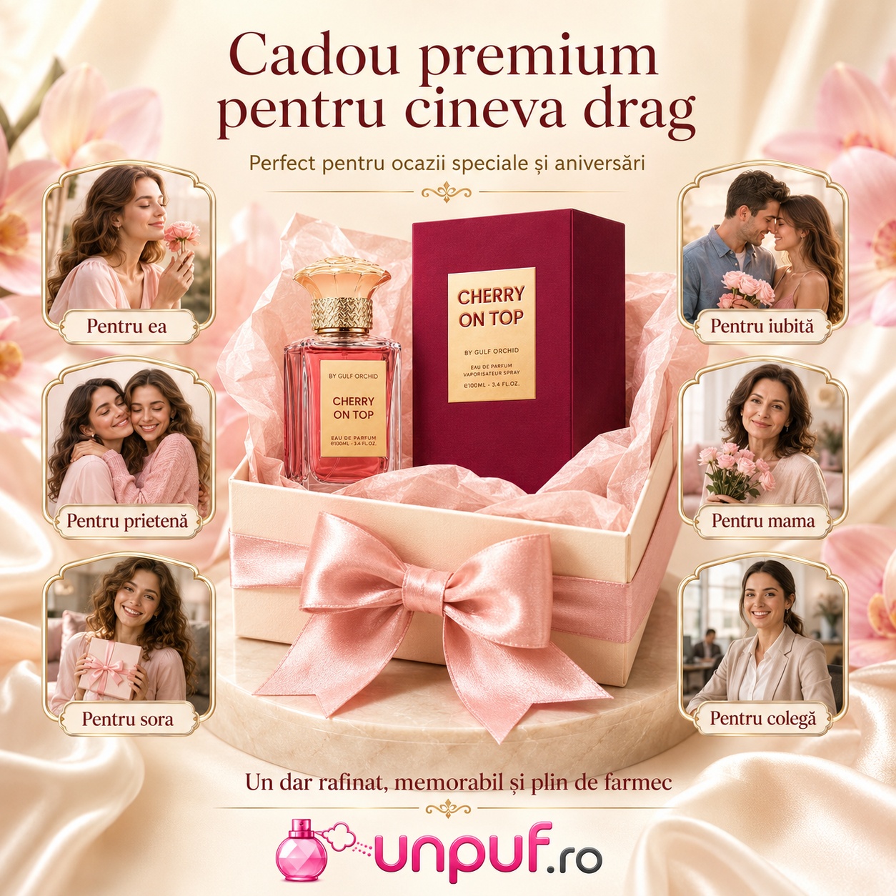 Gulf Orchid Cherry On Top cadou premium pentru femei, bărbați, prieteni sau persoane dragi