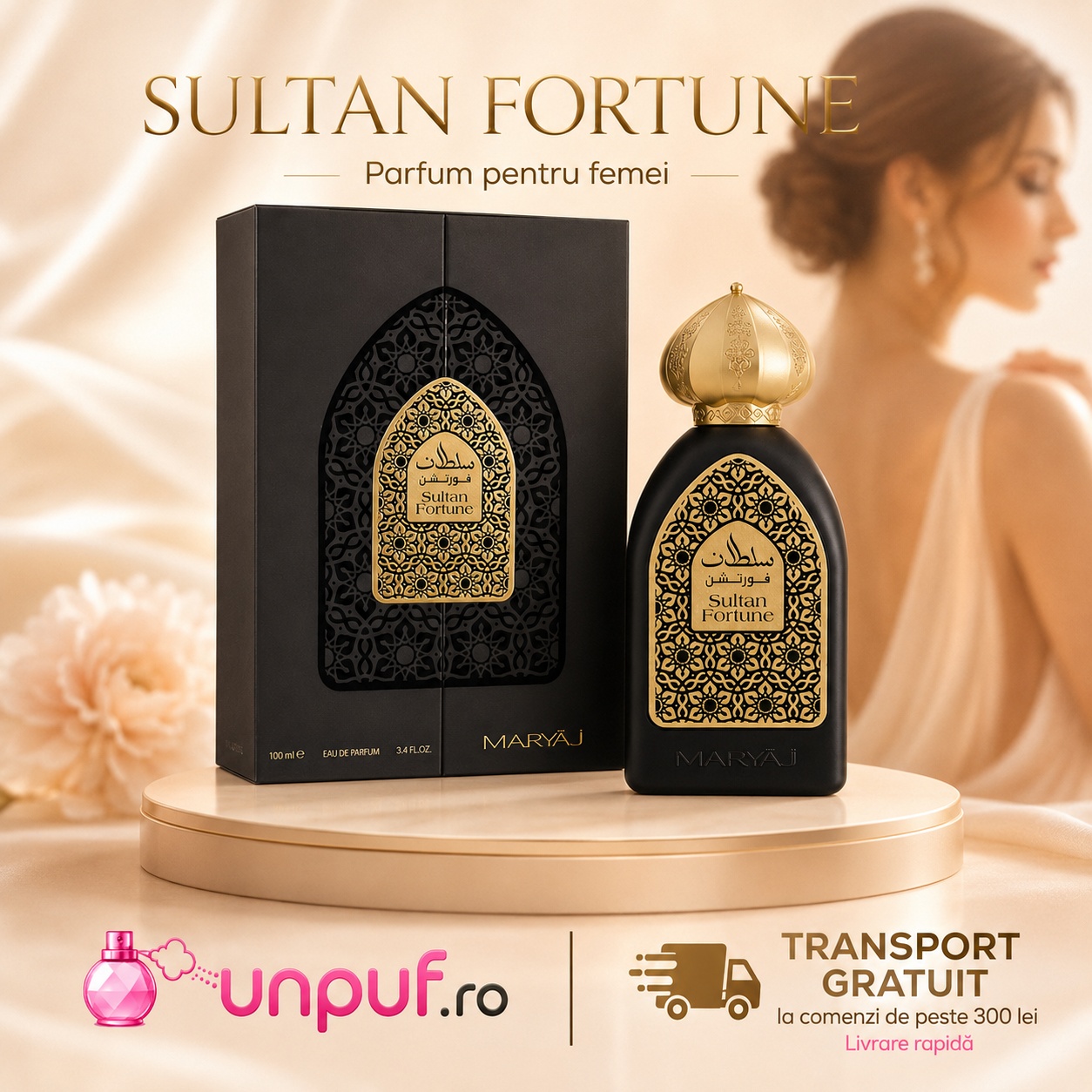 Maryaj Sultan Fortune parfum arabesc disponibil pe unpuf.ro cu transport gratuit peste 300 lei și livrare rapidă