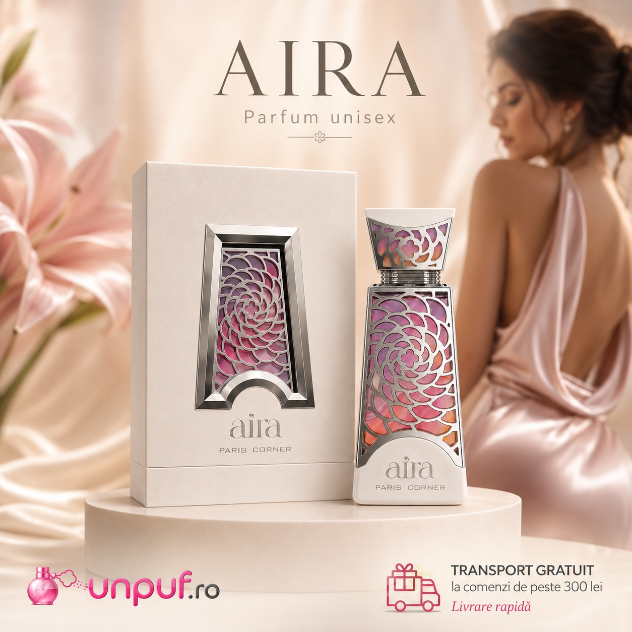Parfum Paris Corner Aira Eau de Parfum 100ml, aromă delicată, pudrată și luminoasă