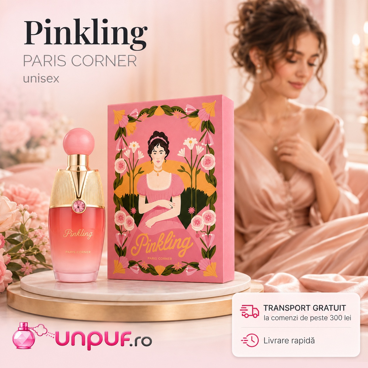 Pinkling Paris Corner parfum unisex romantic elegant și premium pentru damă și bărbat