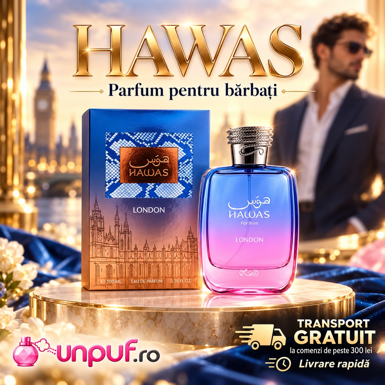 Rasasi Hawas London parfum prezentat pentru bărbați