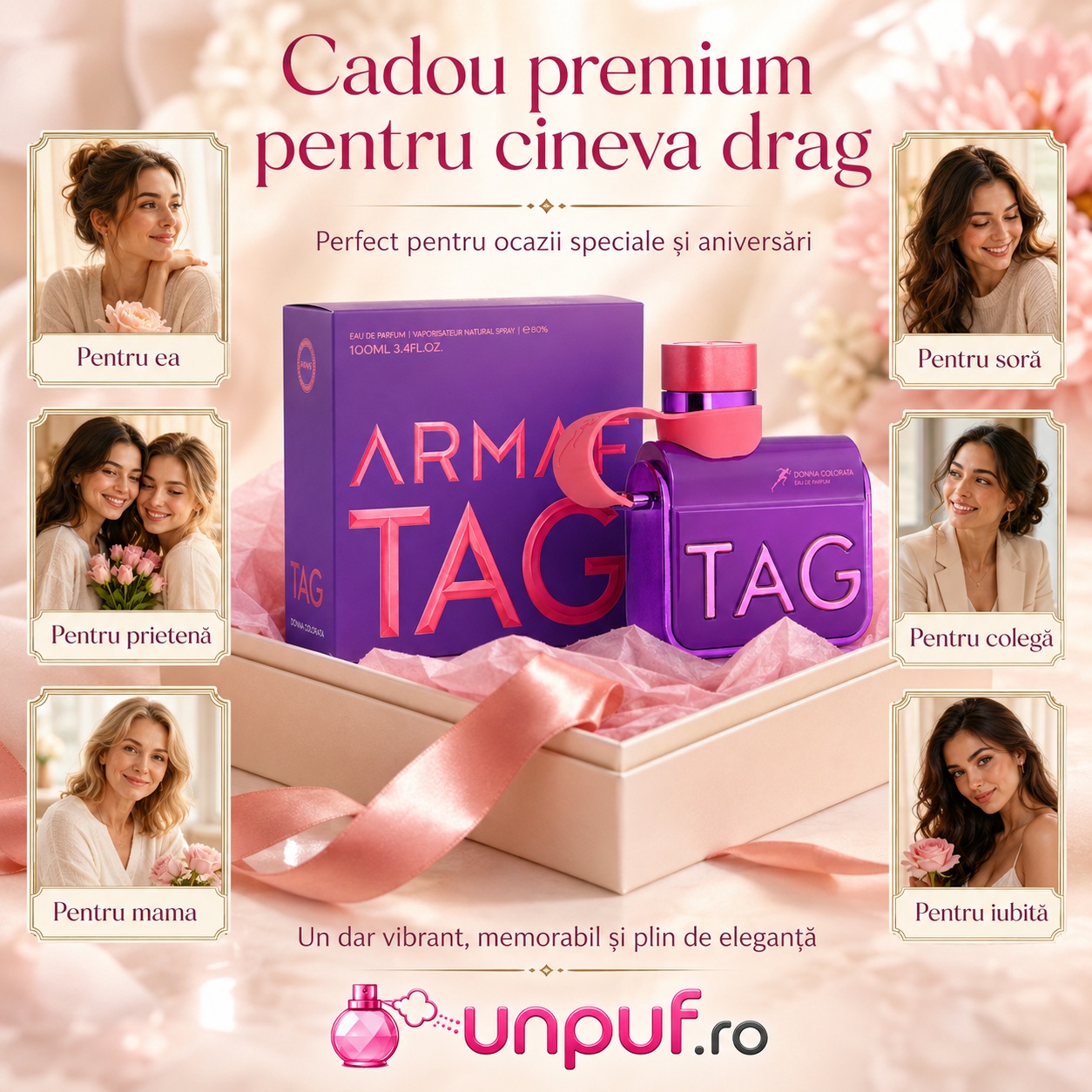 Tag Her Donna Colorata Armaf cadou premium pentru femei mamă soră prietenă colegă sau iubită