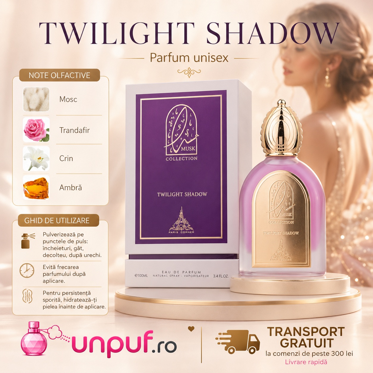 Twilight Shadow Musk Collection ghid de utilizare note olfactive și prezentare premium cu transport gratuit