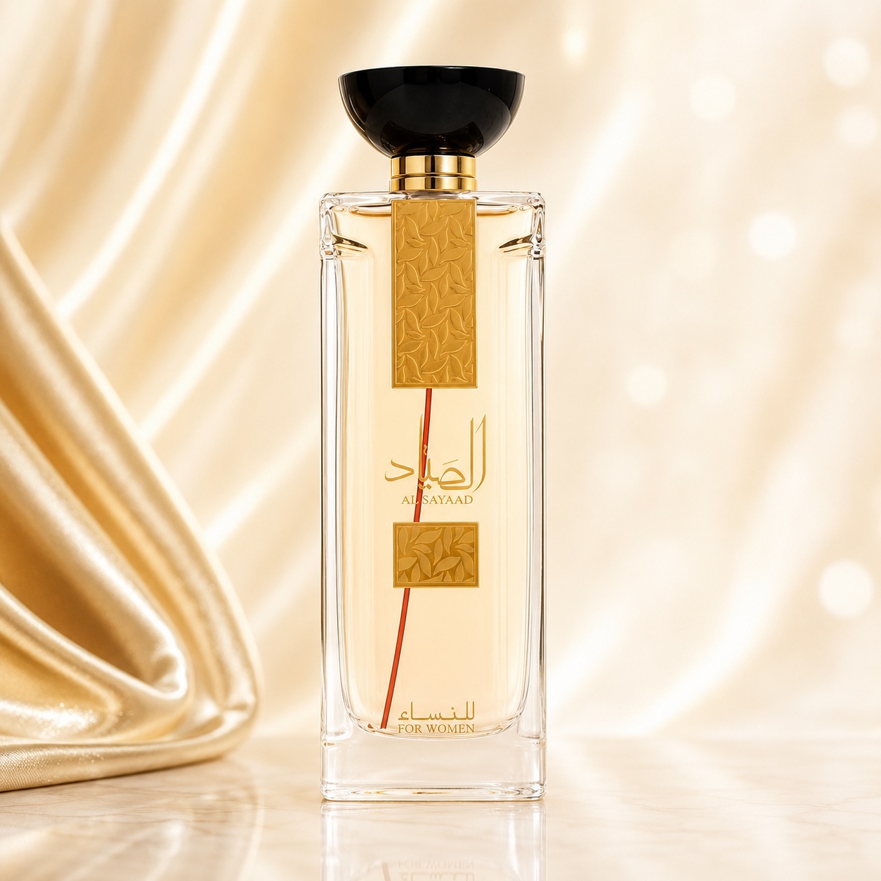 Flacon Al Sayaad Women Ard Al Zaafaran 100 ml parfum de damă cu detalii aurii și capac negru elegant