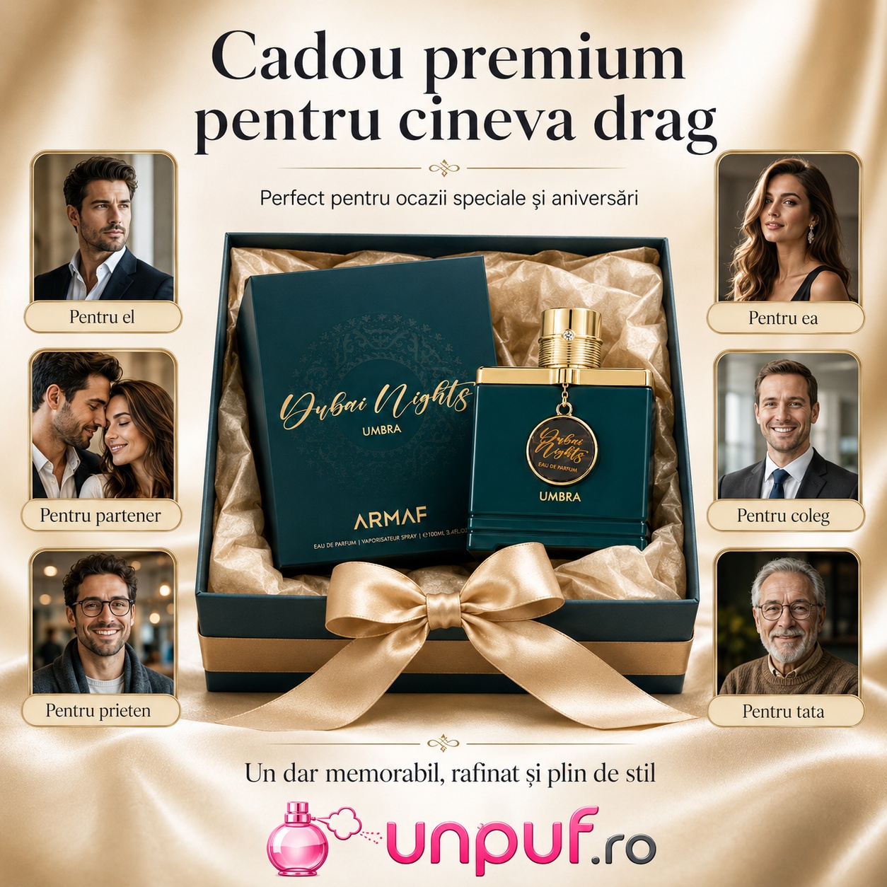 Armaf Dubai Nights Midnight Umbra cadou premium pentru el, partener, coleg, prieten sau tată