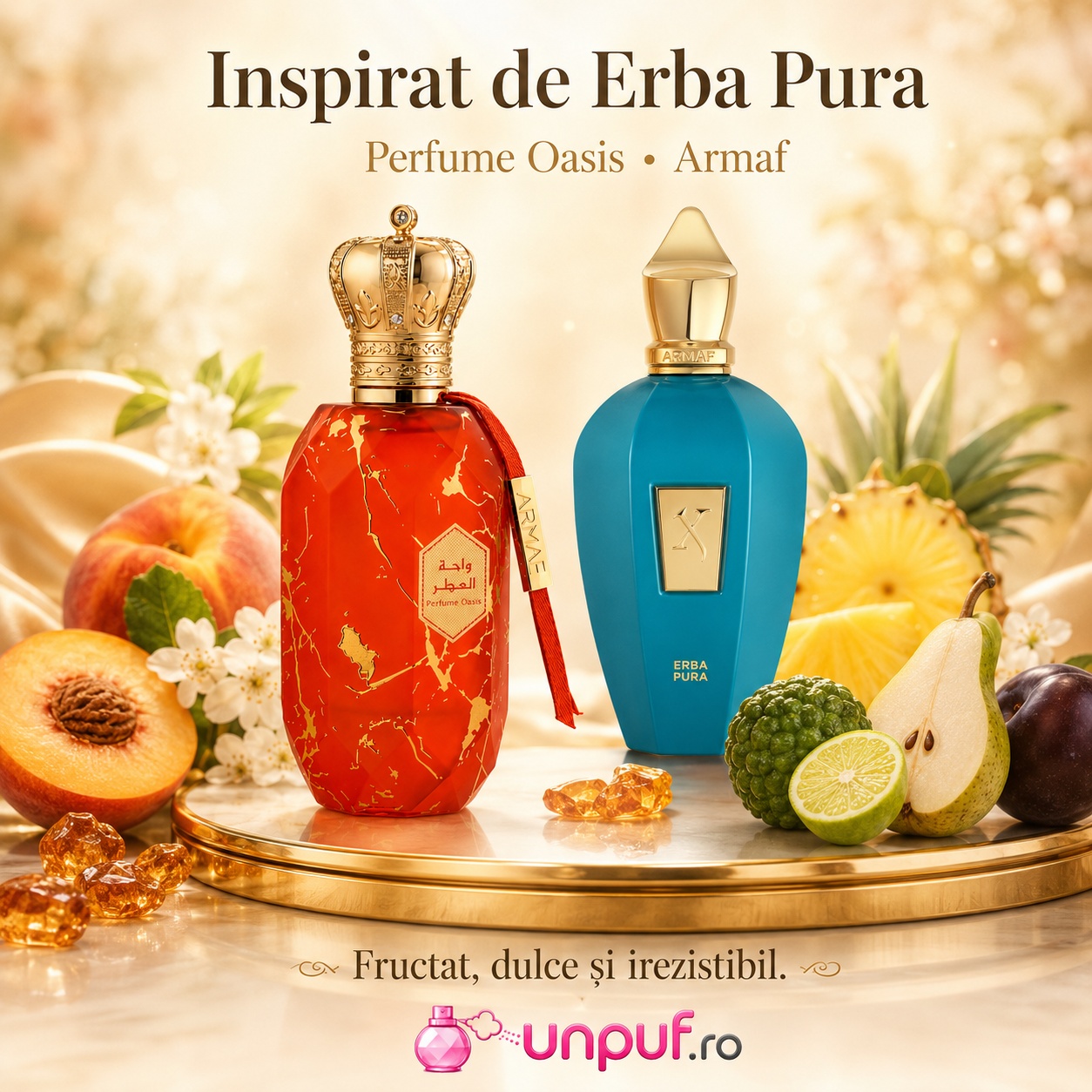 Armaf Eter Parfum Oasis inspirat de Erba Pura, parfum fructat, dulce și irezistibil