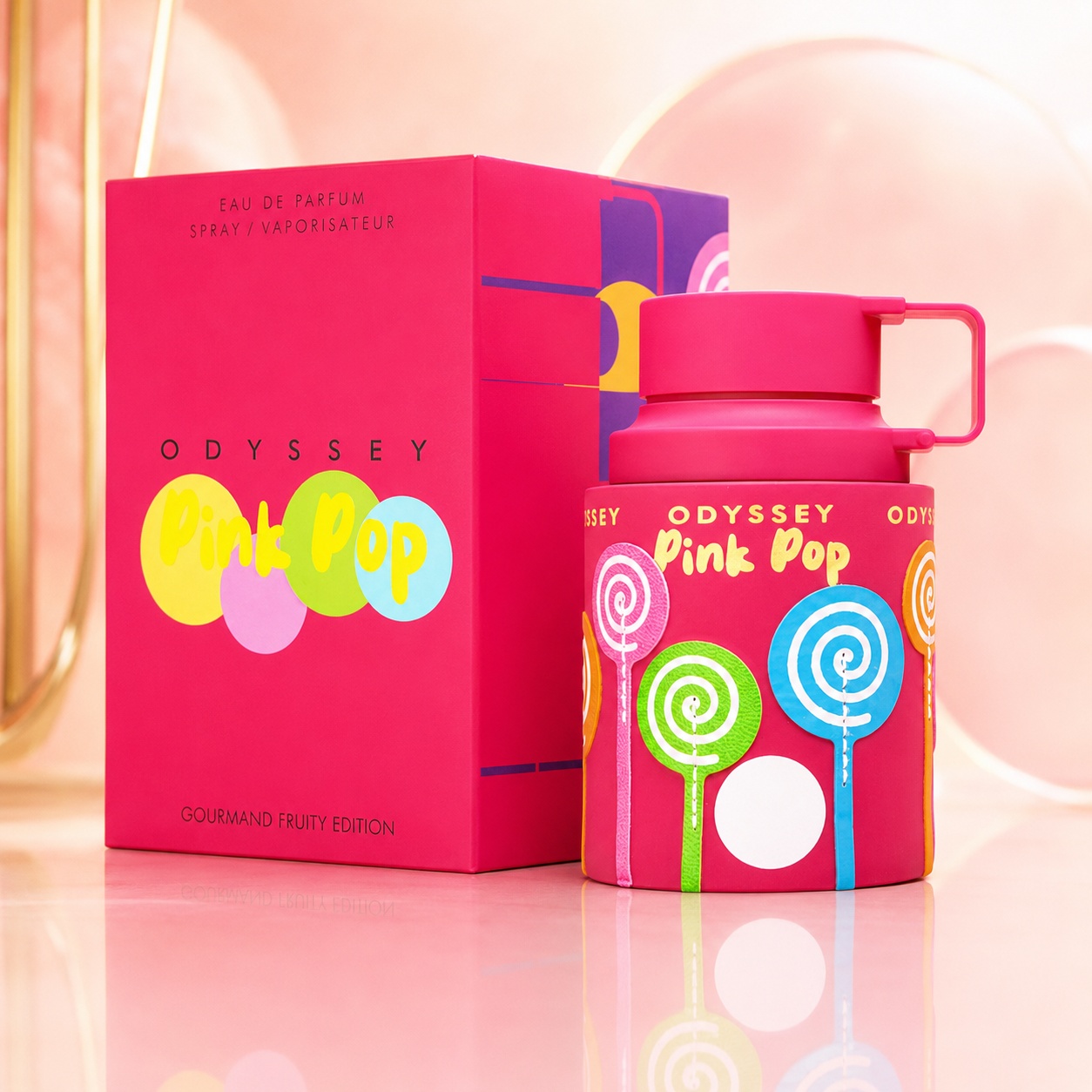 Parfum Arăbesc Armaf Odyssey Pink Pop 100 ml cu flacon roz intens și cutie premium colorată