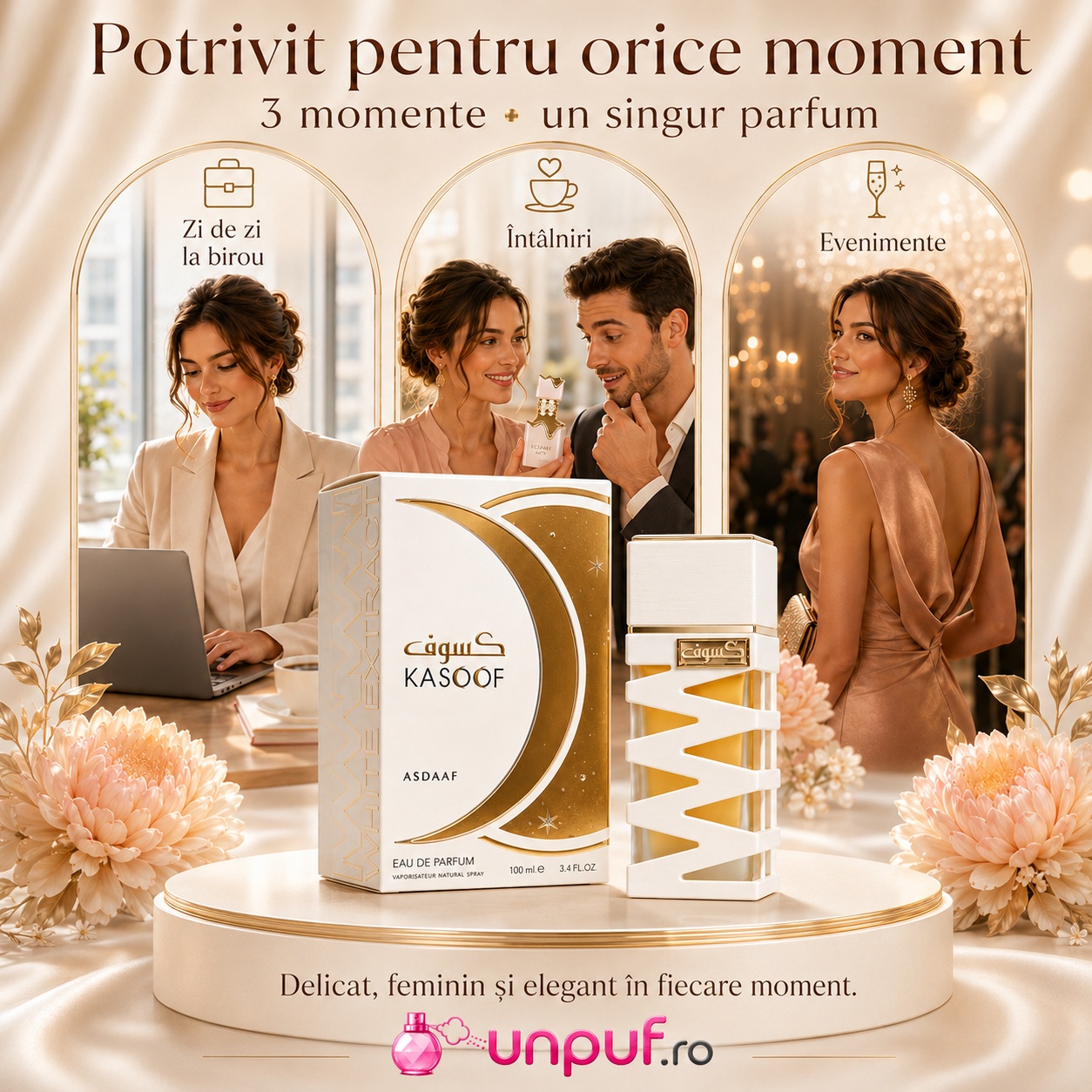 Parfum Asdaaf Kasoof White Extract potrivit pentru zi de zi, birou, întâlniri și evenimente