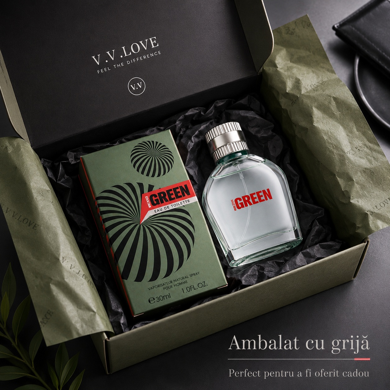 Ambalat cu grijă V.V. Love Green 30 ml parfum bărbat