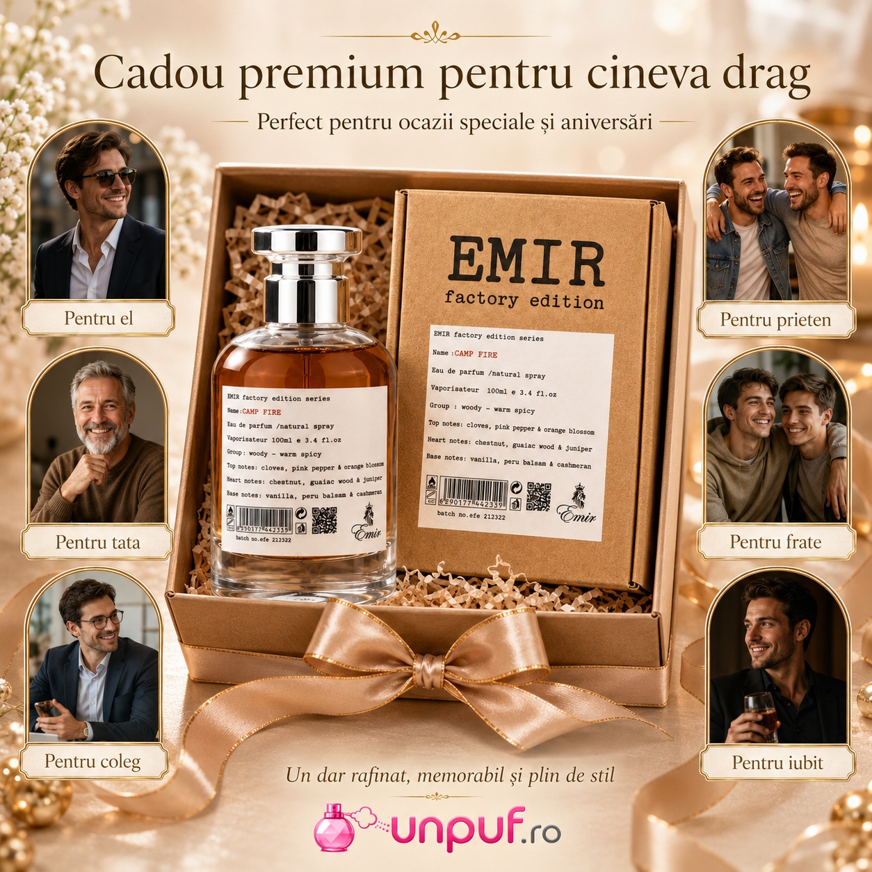 Camp Fire Emir cadou premium pentru el, prieten, tată, frate, coleg sau iubit