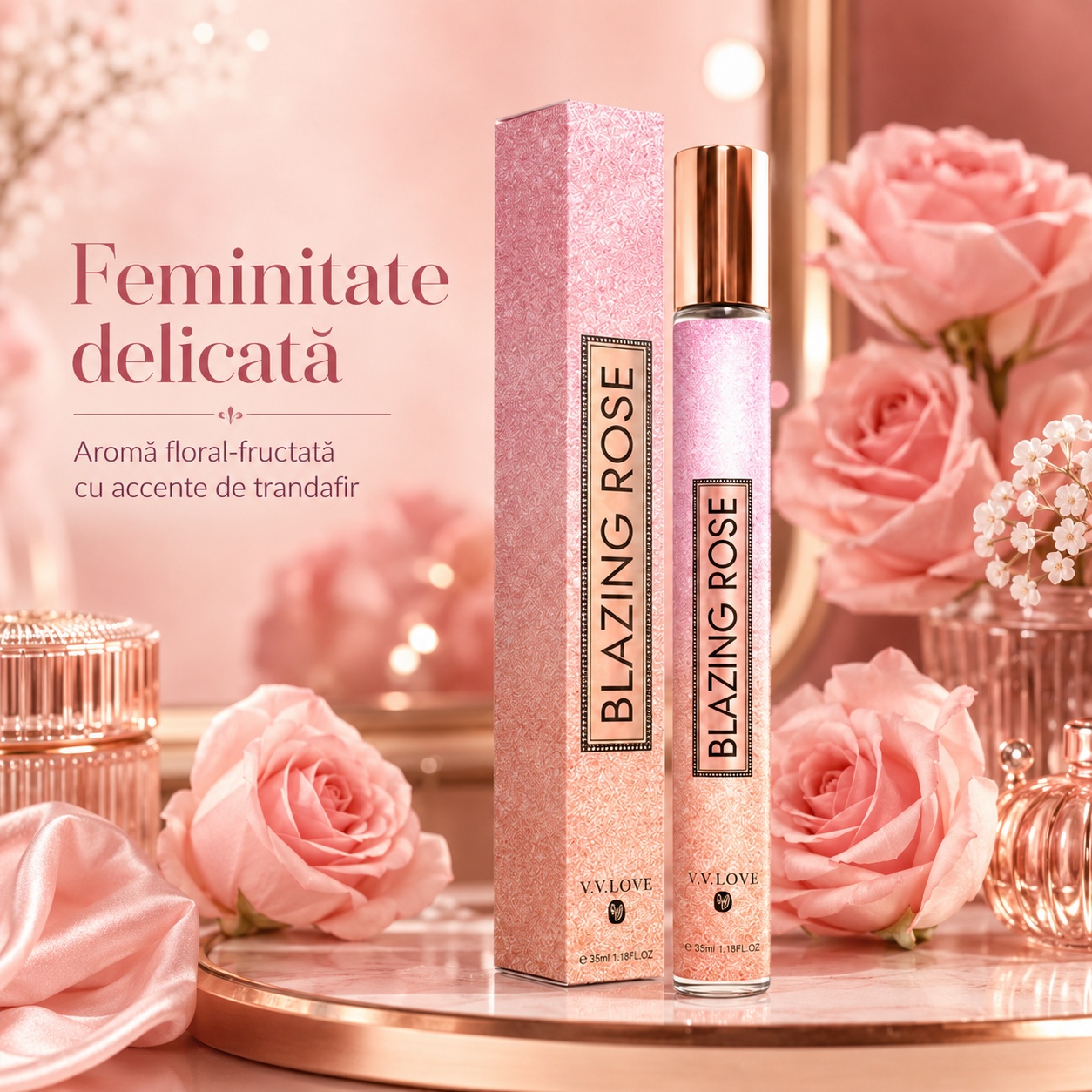 Blazing Rose V.V. Love feminitate delicată aromă floral fructată cu accente de trandafir