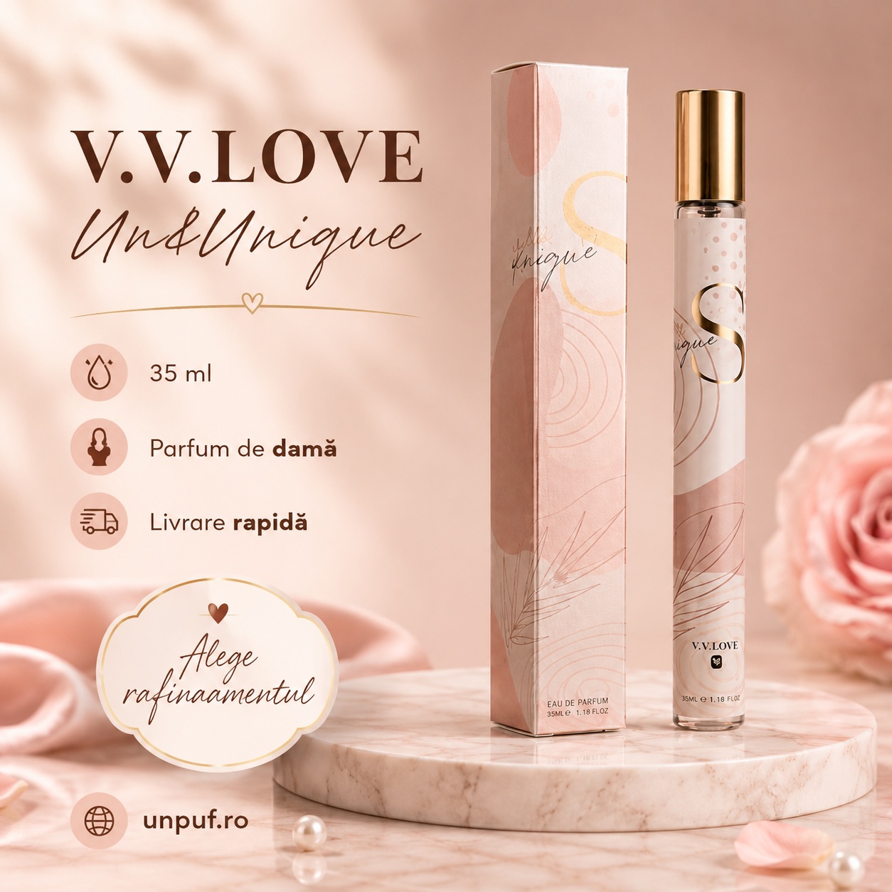 Parfum Un Unique 35 ml V.V. Love unpuf.ro livrare rapidă parfum damă elegant
