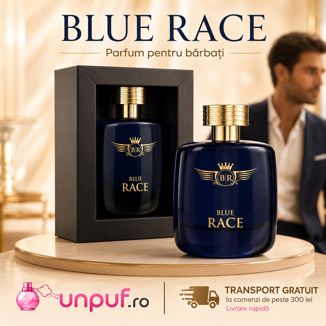 Emper Blue Race parfum fresh, modern, elegant și persistent cu transport gratuit la comenzi peste 300 lei