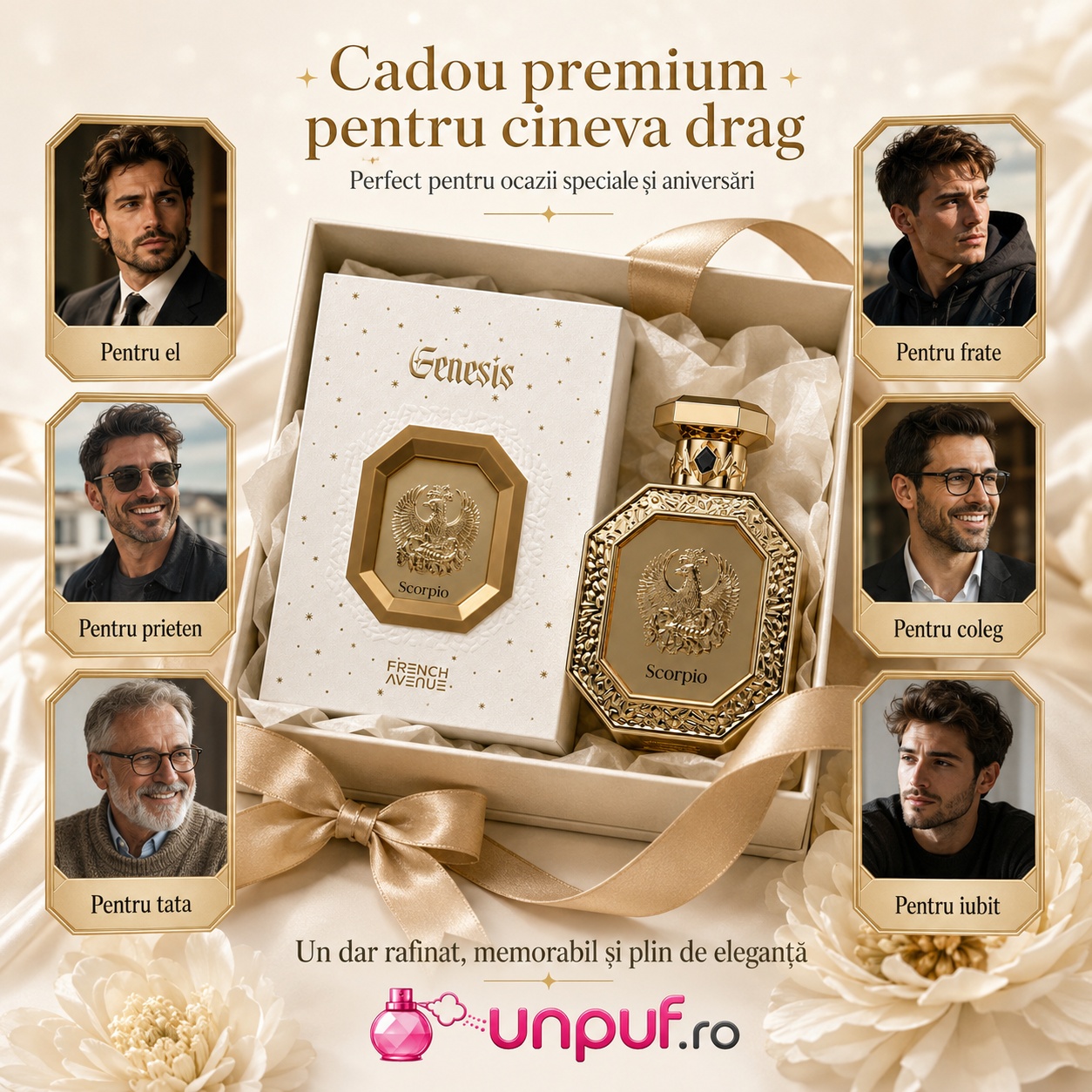 Cadou premium Genesis Scorpio French Avenue pentru el, frate, prieten, coleg, tată sau iubit