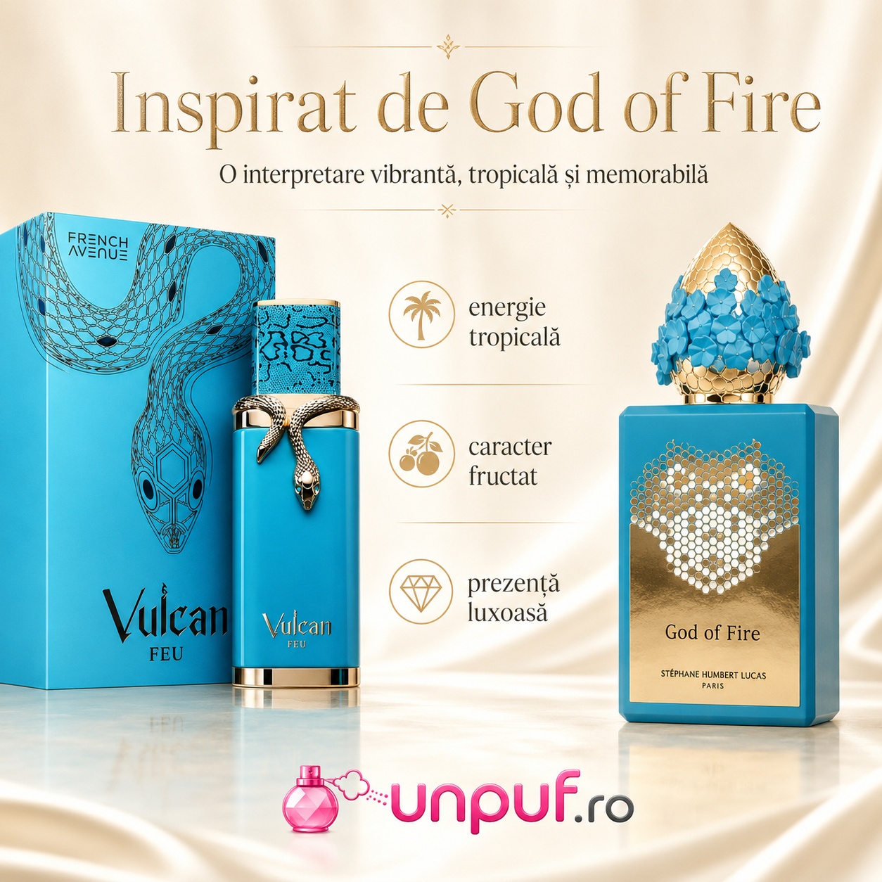 Vulcan Feu French Avenue inspirat de God Of Fire energie tropicală caracter fructat prezență luxoasă