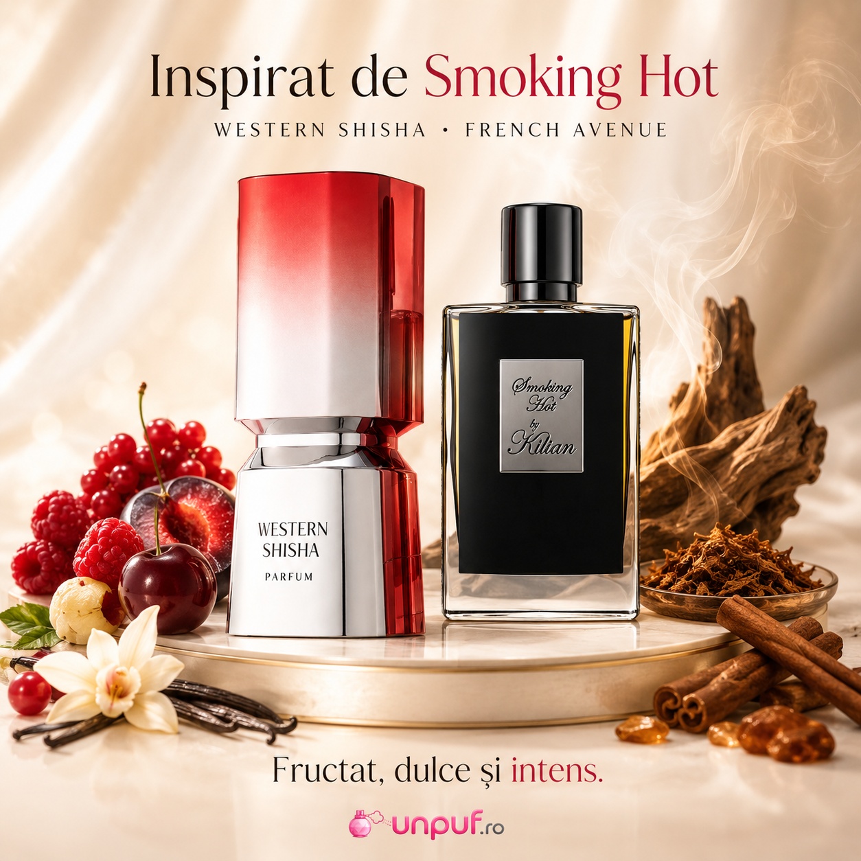 Western Shisha French Avenue inspirat de Smoking Hot parfum fructat dulce și intens cu accente shisha