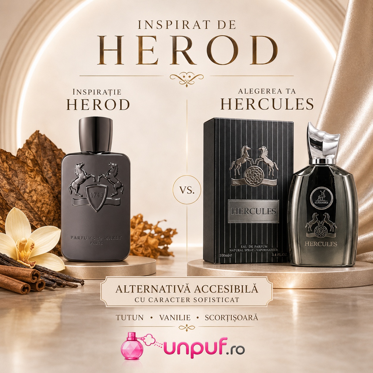 Hercules Maison Alhambra inspirat de Herod alternativă accesibilă cu tutun vanilie și scorțișoară