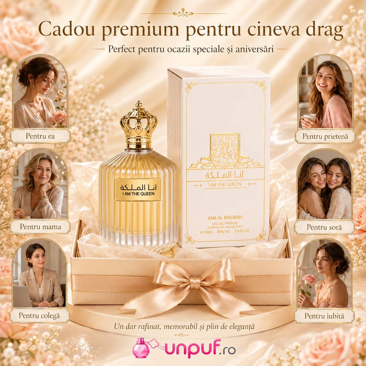 Cadou premium I Am The Queen Ard Al Zaafaran pentru ea, mamă, prietenă, soră, colegă sau iubită