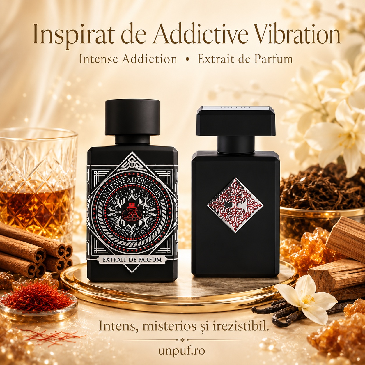 Intense Addiction inspirat de Addictive Vibration parfum intens misterios irezistibil cu rom scorțișoară șofran tutun vanilie