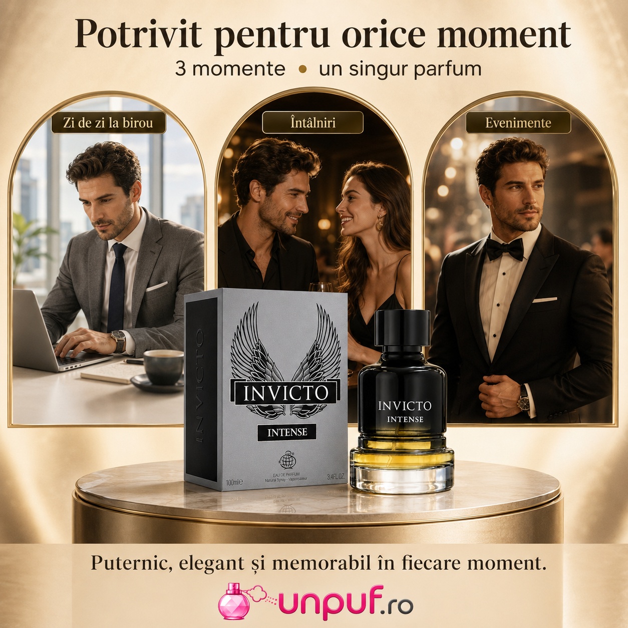 Invicto Intense Fragrance World potrivit pentru zi de zi la birou, întâlniri și evenimente