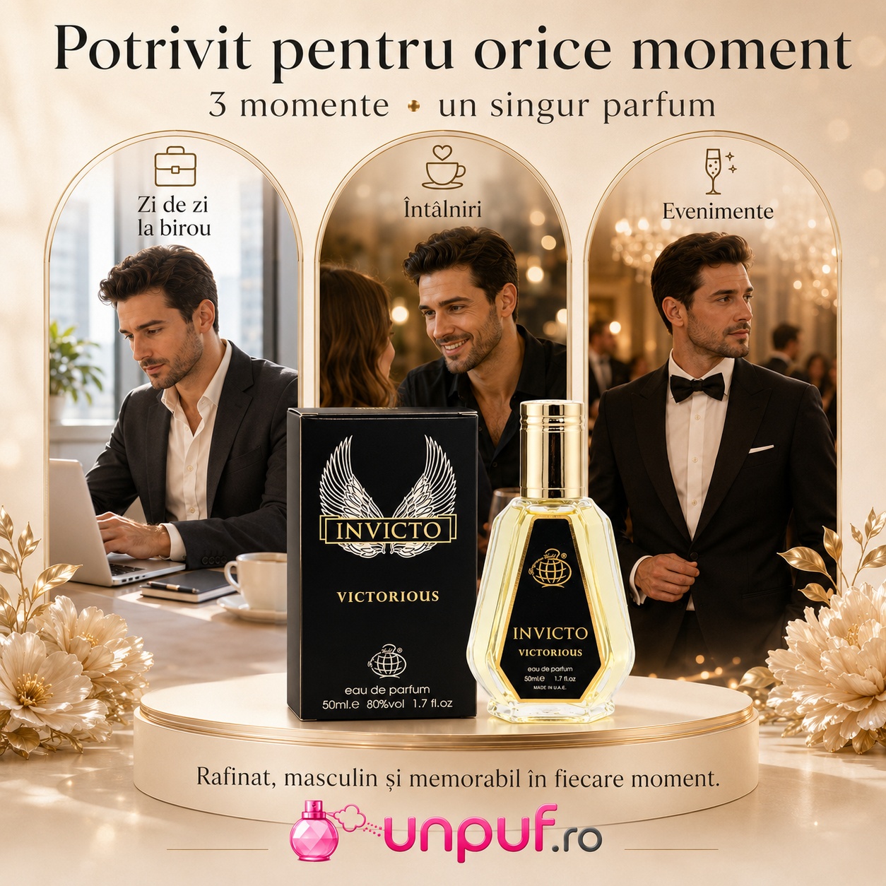 Invicto Victorious Fragrance World potrivit pentru zi de zi, birou, &icirc;nt&acirc;lniri și evenimente