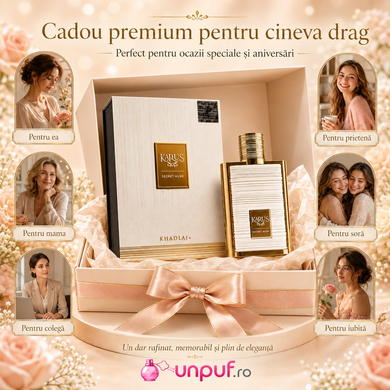 Khadlaj Karus Secret Musk cadou premium pentru ea, mamă, soră, prietenă, iubită sau colegă