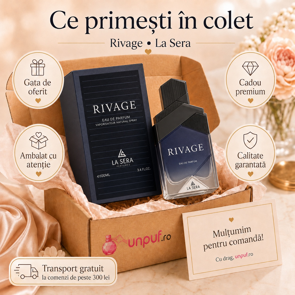Parfum La Sera Rivage, aromă masculină proaspătă și sofisticată pentru purtare zilnică