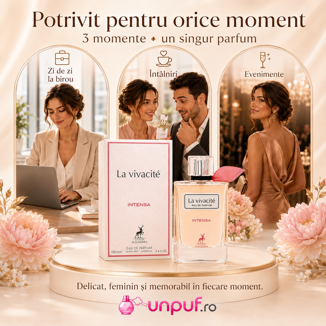 Parfum La Vivacit&eacute; Intensa Maison Alhambra potrivit pentru zi de zi birou &icirc;nt&acirc;lniri și evenimente