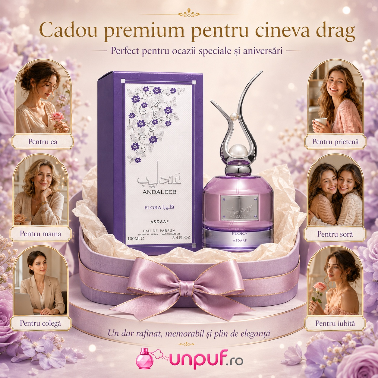 Lattafa Andaleeb Flora cadou premium pentru ea, mamă, soră, iubită, prietenă sau colegă