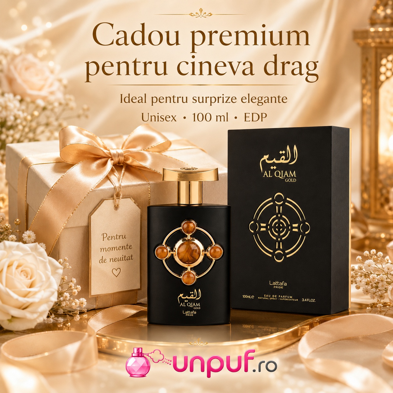 Lattafa Pride Al Qiam Gold cadou premium pentru cineva drag, unisex, 100 ml, EDP