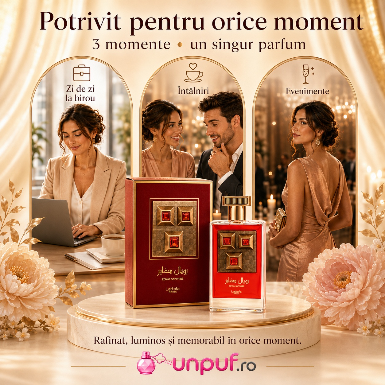 Lattafa Pride Royal Saphire potrivit pentru zi de zi la birou, &icirc;nt&acirc;lniri și evenimente