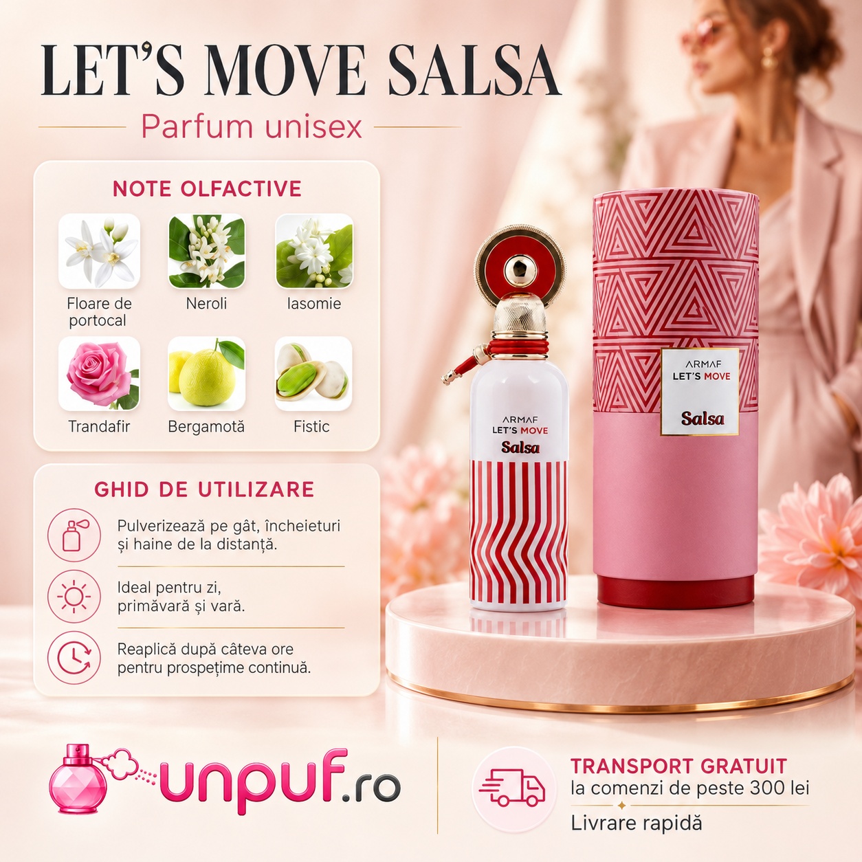 Let&rsquo;s Move Salsa Armaf prezentare design premium note olfactive și ghid de utilizare