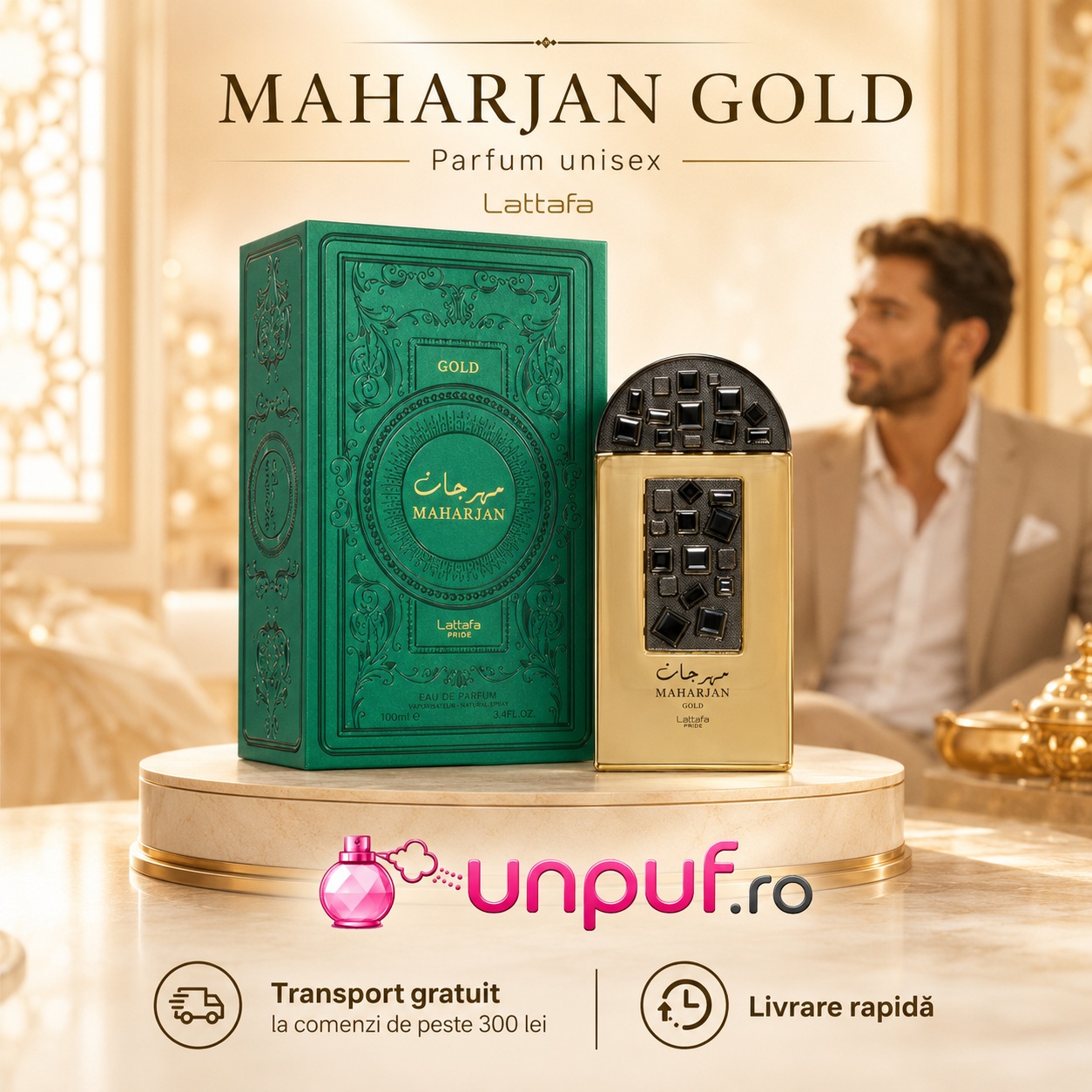 Maharjan Gold Lattafa Pride parfum arabesc cu transport gratuit la comenzi de peste 300 lei unpuf.ro