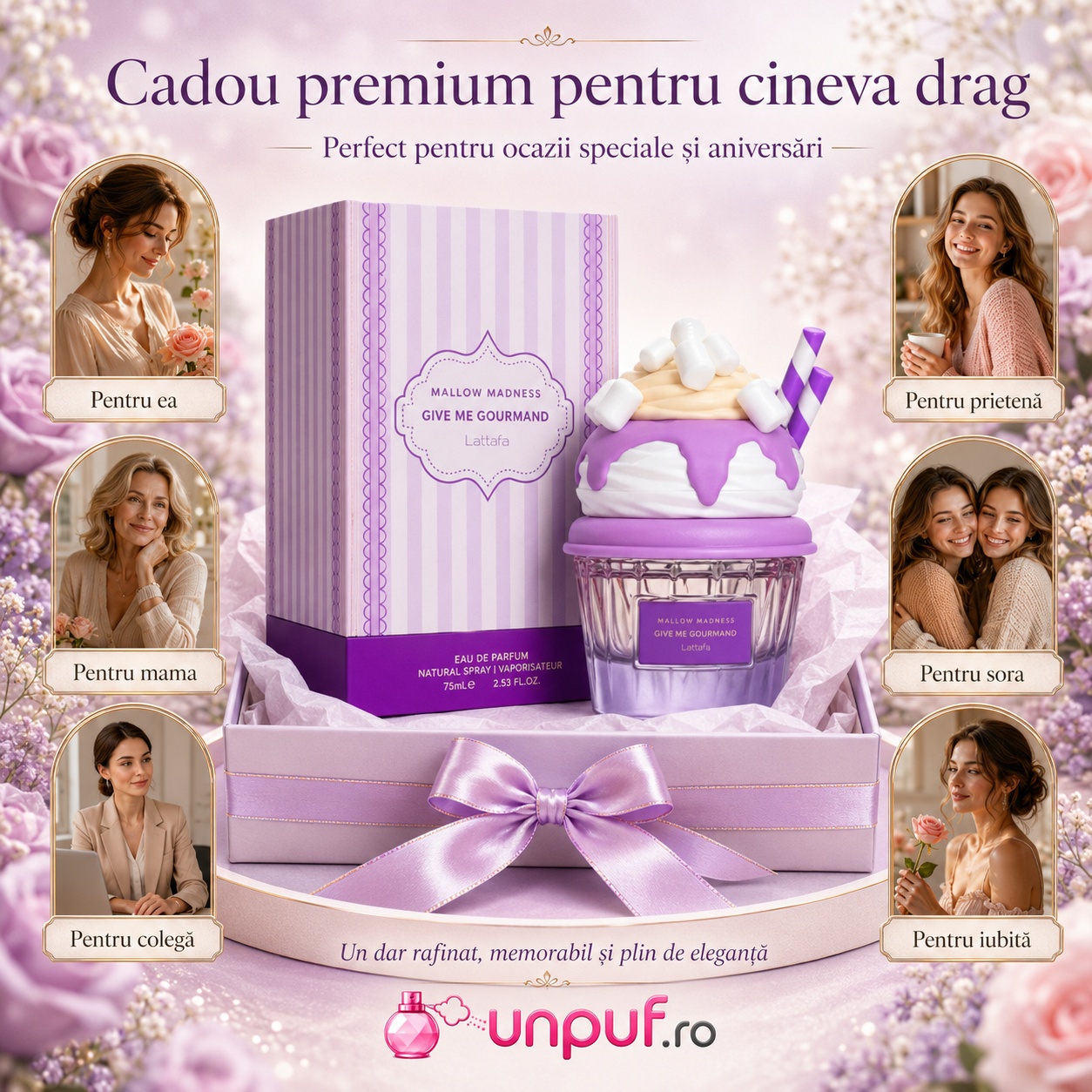 Mallow Madness Lattafa cadou premium pentru ea, mamă, soră, iubită, prietenă sau colegă