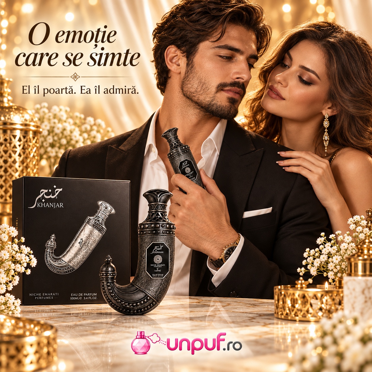 Niche Emarati Khanjar parfum unisex intens și elegant pentru o emoție care se simte