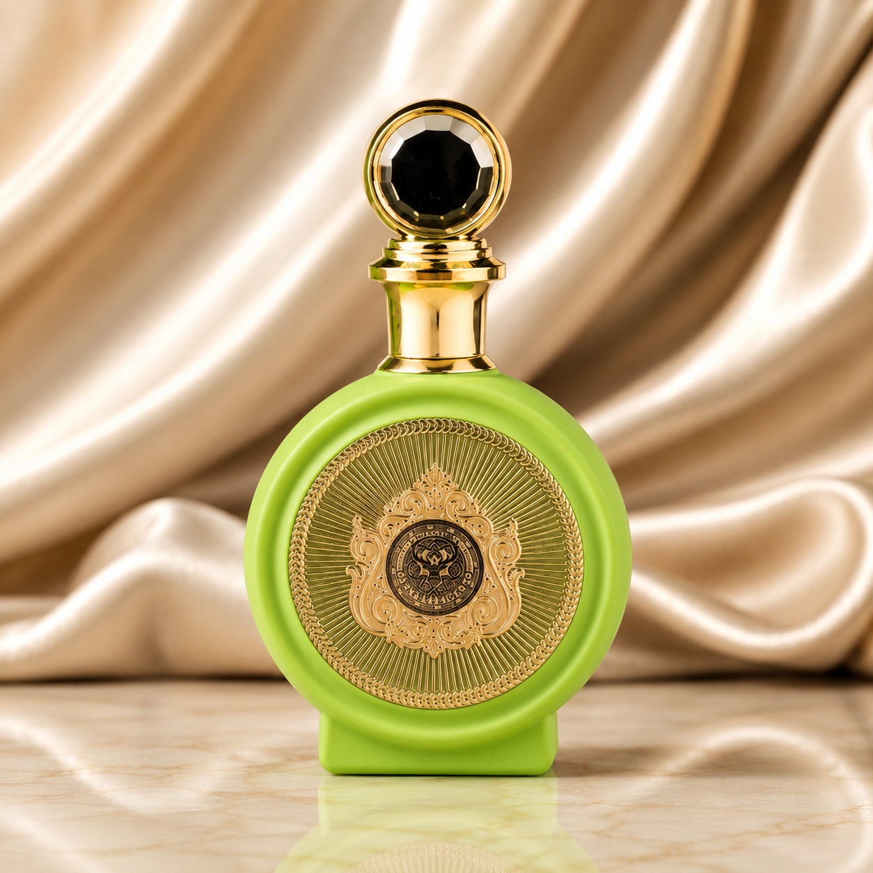 Sticlă parfum North Stag Expressions III Trois, design verde fresh cu detalii aurii și capac prețios