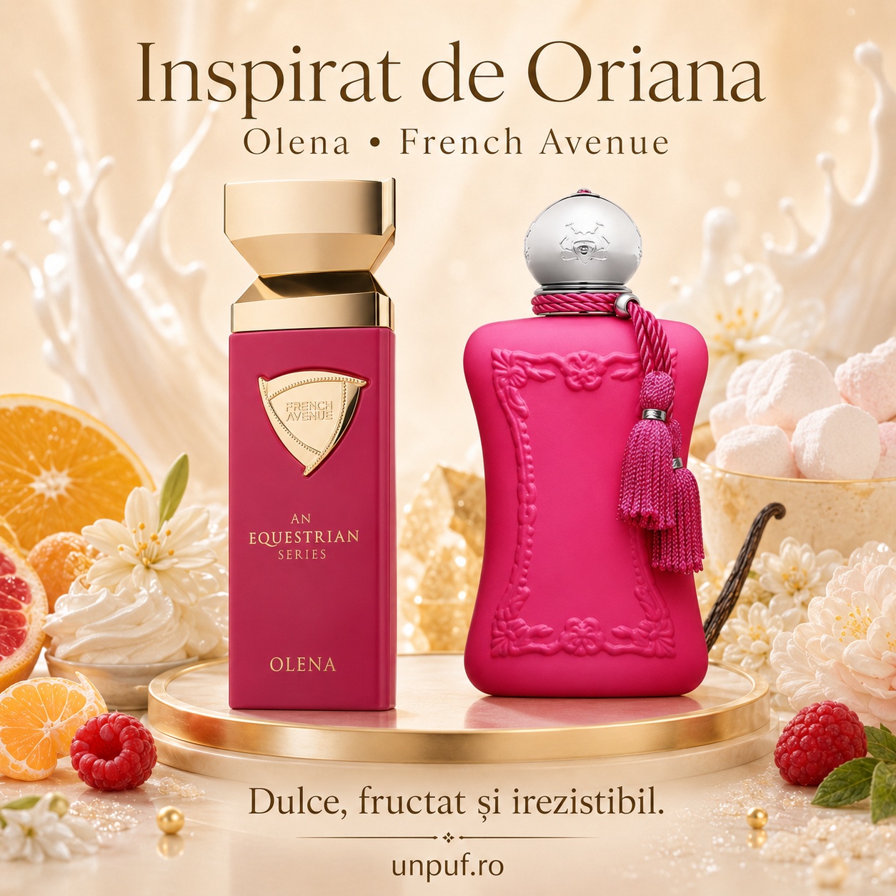 Olena French Avenue inspirat de Oriana parfum dulce fructat și irezistibil cu citrice, flori și marshmallow