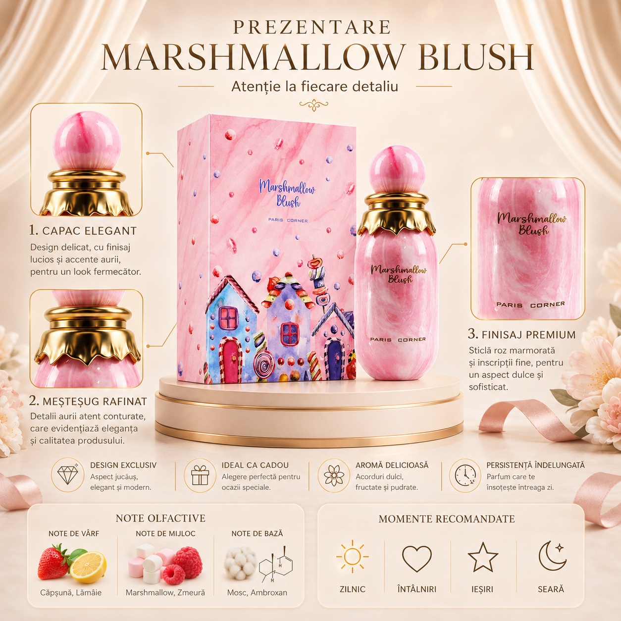 Marshmallow Blush Paris Corner prezentare detalii parfum note olfactive și momente recomandate