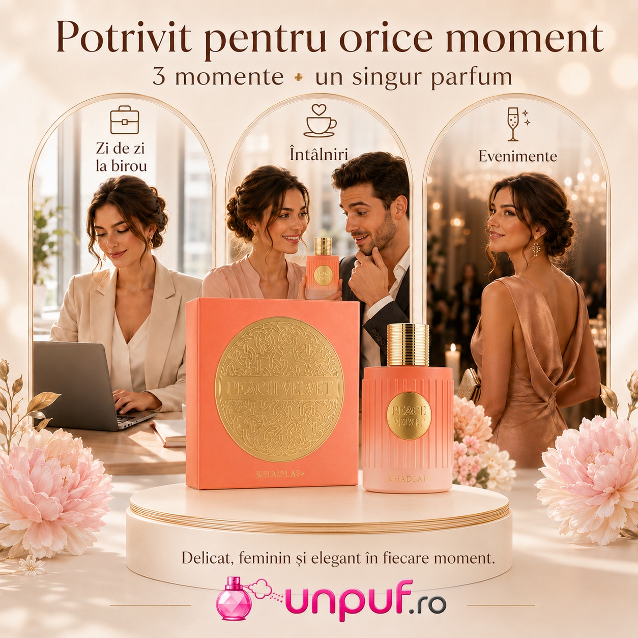 Peach Velvet potrivit pentru zi de zi la birou, întâlniri și evenimente speciale
