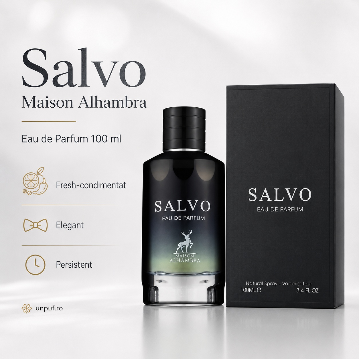Salvo Maison Alhambra Eau de Parfum 100 ml parfum arabesc bărbătesc fresh condimentat elegant și persistent