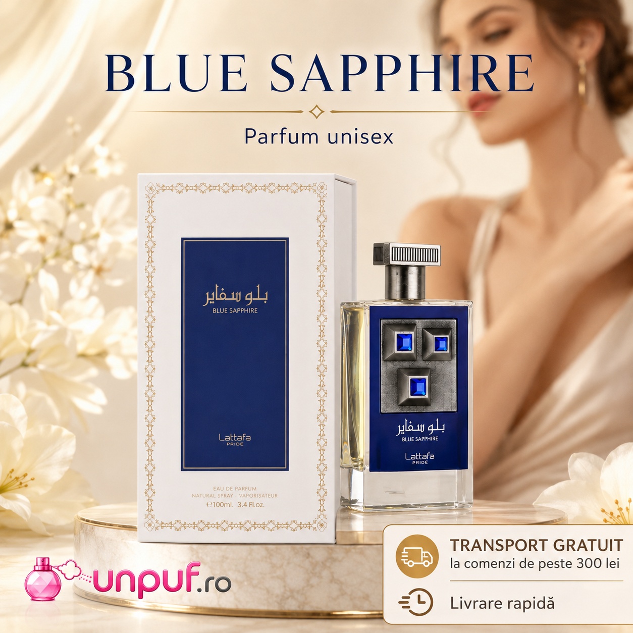 Sapphire Blue Lattafa Pride parfum bărbătesc cu transport gratuit la comenzi de peste 300 lei unpuf.ro