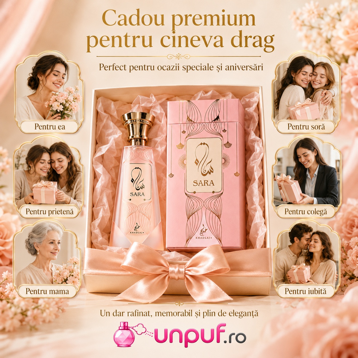 Sara Khadlaj cadou premium pentru femei, parfum arabesc floral fructat și elegant