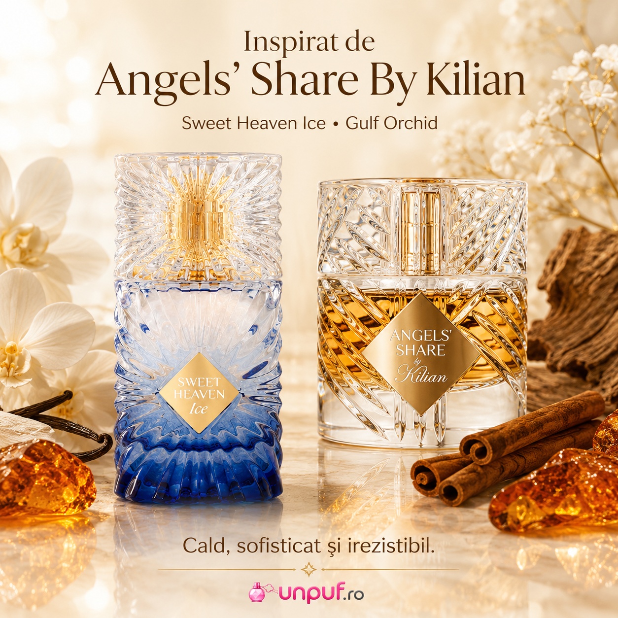 Sweet Heaven Ice Gulf Orchid inspirat de Angels Share By Kilian, parfum cald, sofisticat și irezistibil