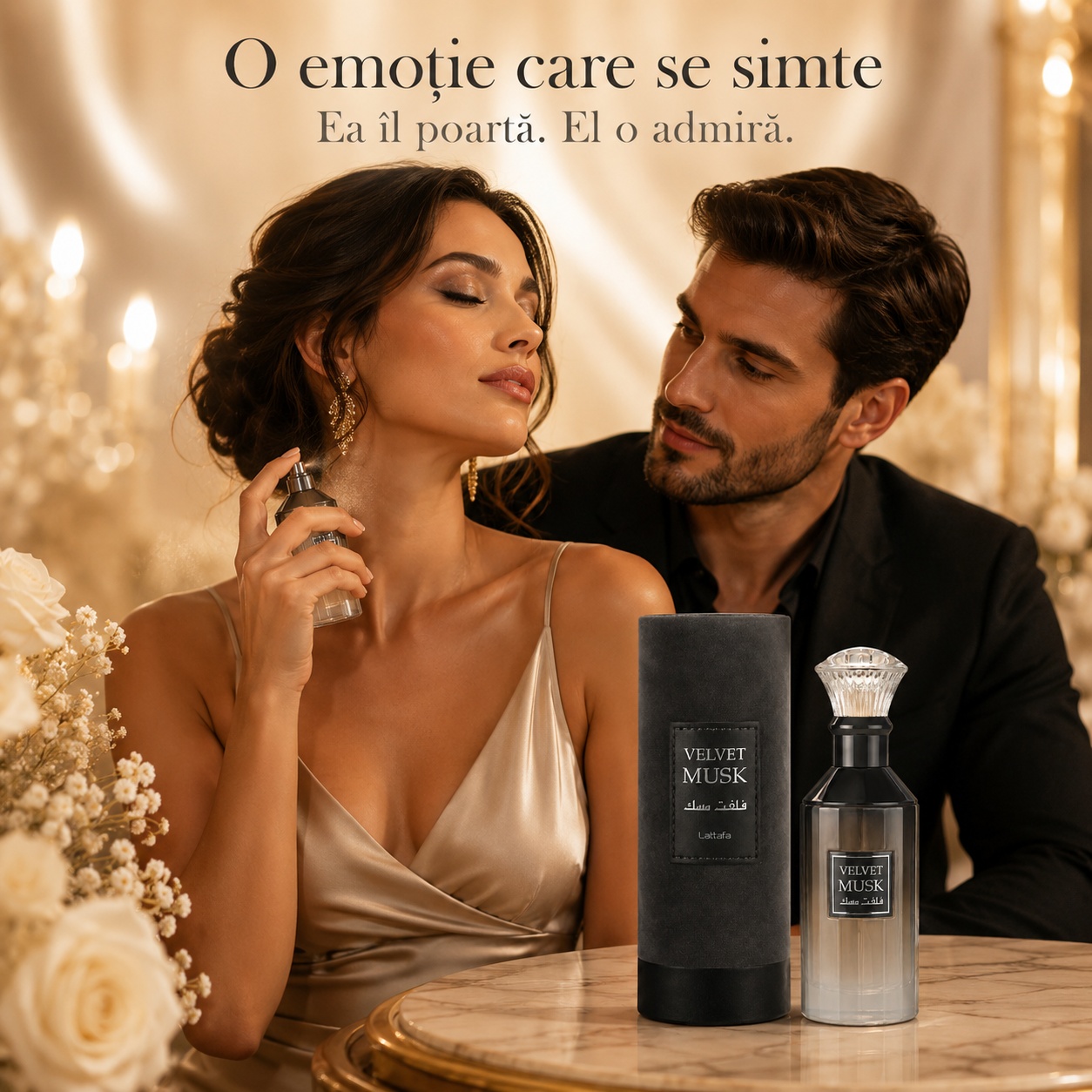 Velvet Musk Lattafa parfum romantic unisex catifelat elegant și memorabil