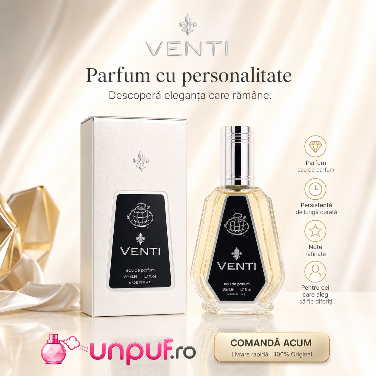 Venti Fragrance World parfum cu personalitate persistență bună și note rafinate